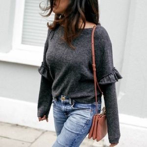 Zara W/B Collection Long Sleeve Top Size Small